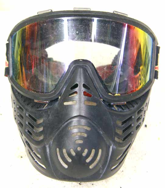 java mask with rainbow lens, probably not safe to use!  Good shape otherwise.  Made by kingman?