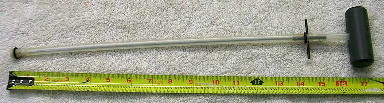 17.5 inch super old style pre straight shot, t handle, body is clear plastic, used but decent shape
