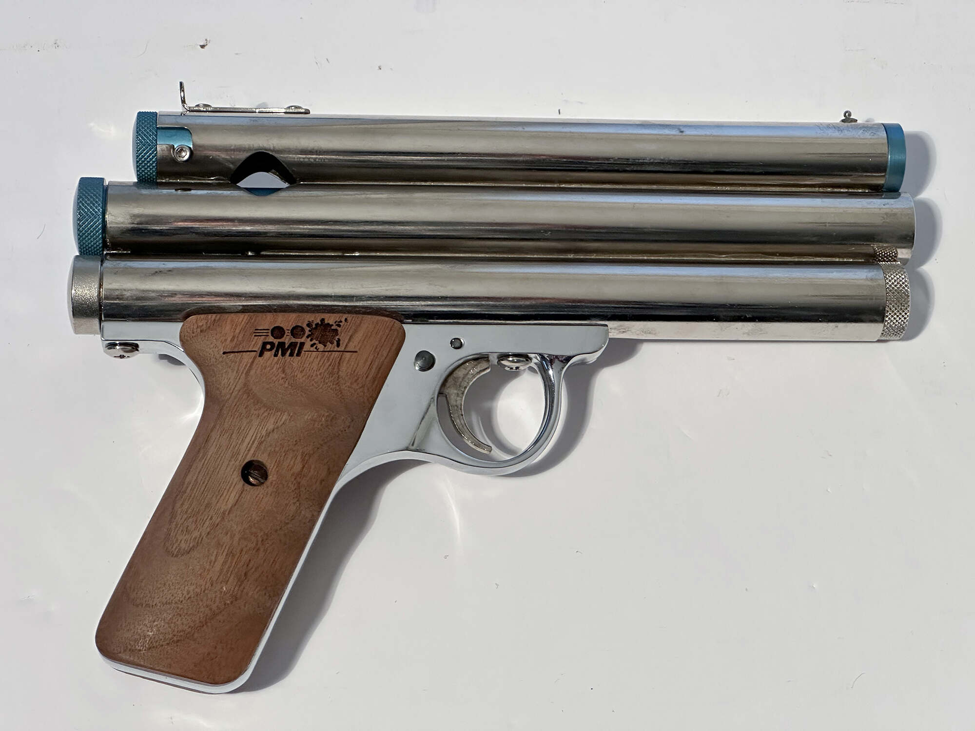 Amazing polished Nickel Factory PG with Matte Wood PMI Walnut grips