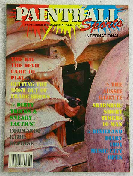 Paintball Sport Magazine, September '91 in good shape, light wear on corners and spine.