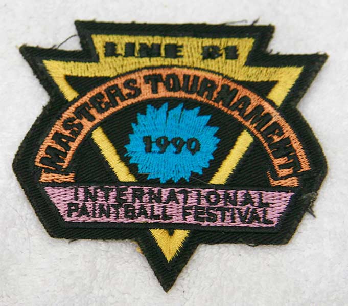 1990 Line Si Master tournament international paintball festival patch, used shape.