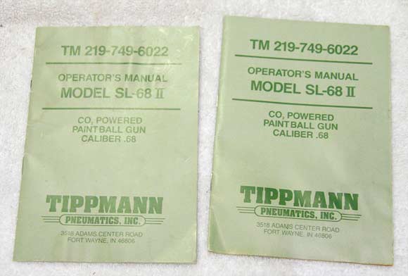 Tippmann SL-68 2 manual, used shape.