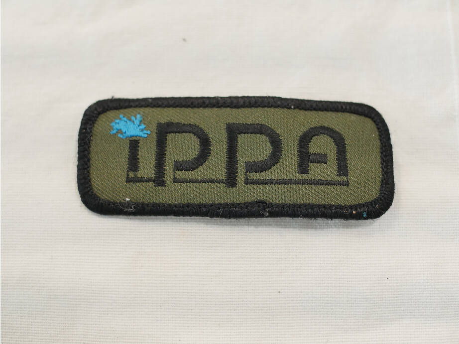 IPPA patch, not sure if used or not, surface wear. Blue splat.