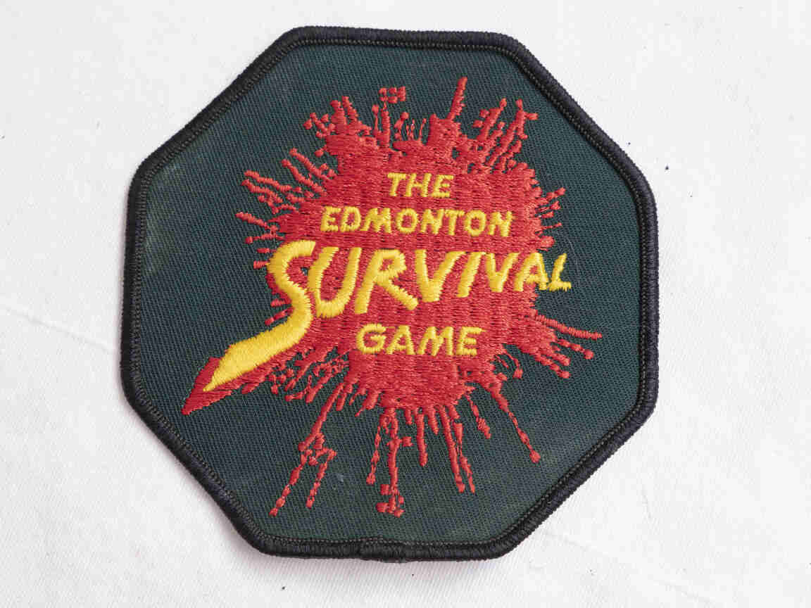 The Edmonton Survival Game patch, wear from kicking around for years