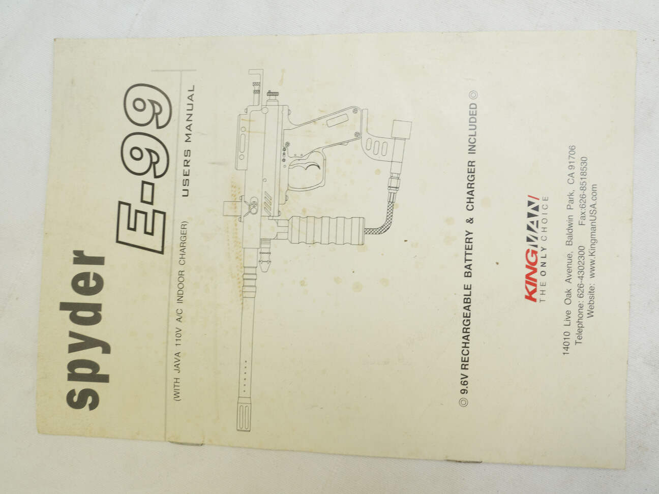 Kingman Spyder E-99 manual, used shape