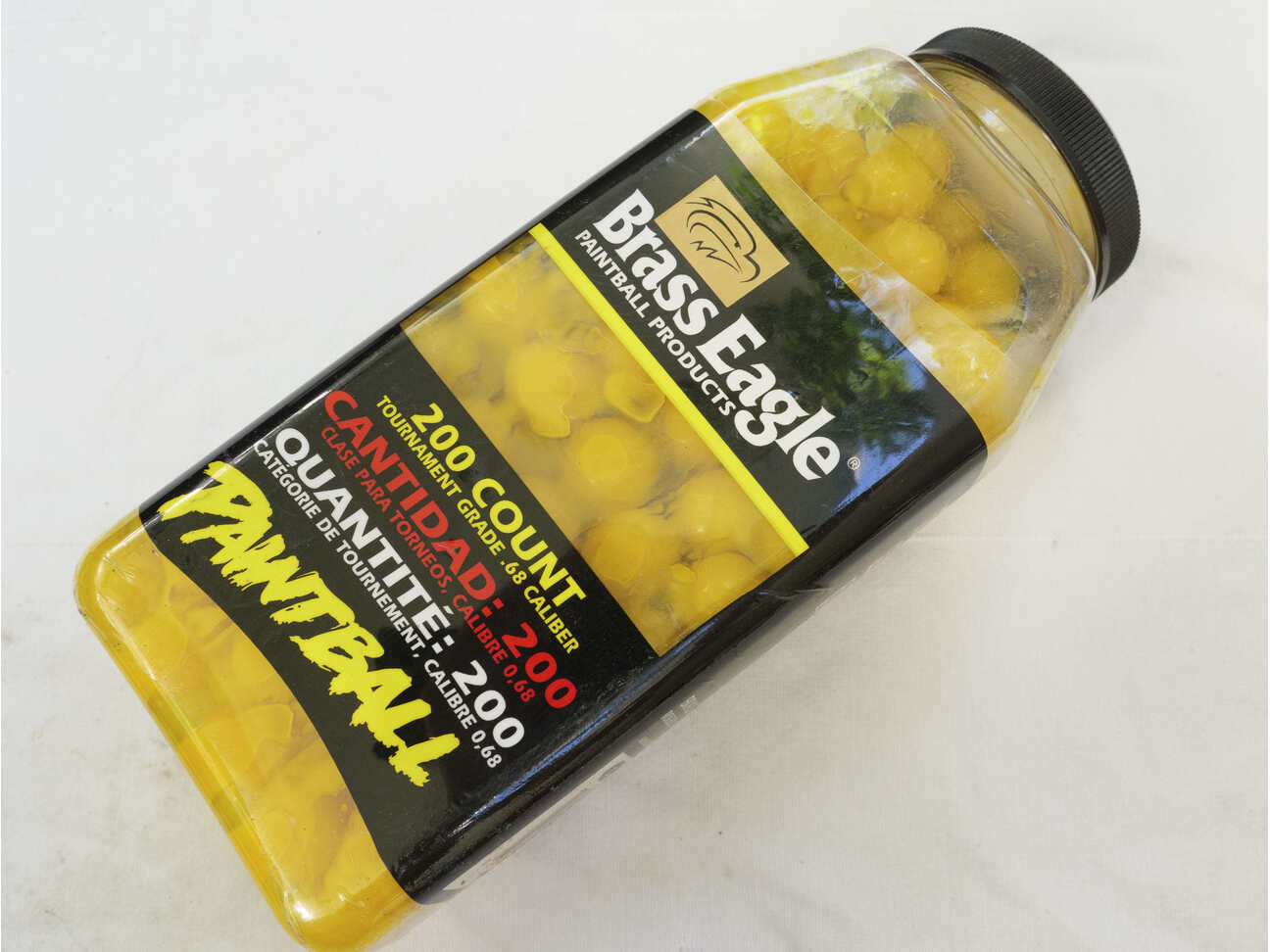 Mid 90s Brass Eagle Paintballs in Bright Neon Yellow, slimy