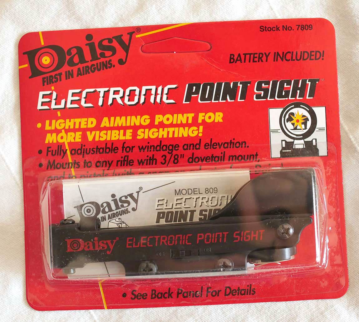 Daisy Electronic Point Sight, New, dead battery, siting since 80s
