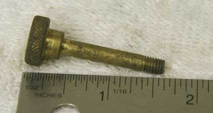 Lapco Taso Nelson back valve body thumbscrew, 10x32, 1.608 inches in length, brass tarnished good shape (one)