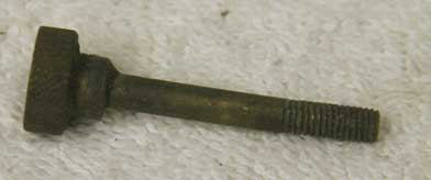 Lapco Taso Nelson back valve body thumbscrew, 10x32, ~1.81 inches in length, brass tarnished used shape, dirty (one)