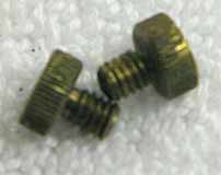 two paintgun outlaw valve body brass thumbscrews, used, (one set of two screws included)