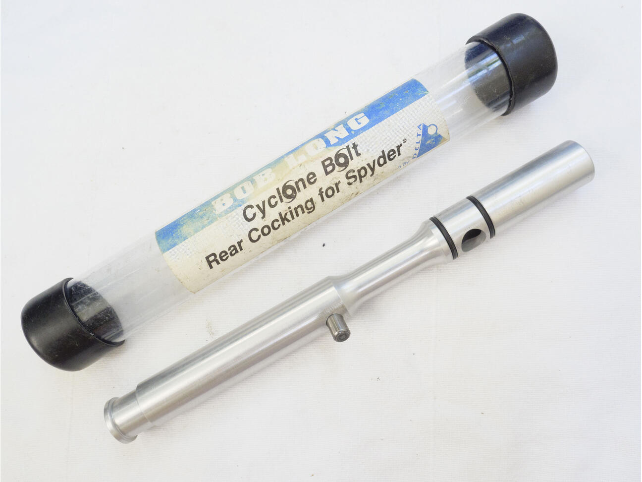 Bob Long Rear cocking Cyclone bolt, looks unused, with packaging.