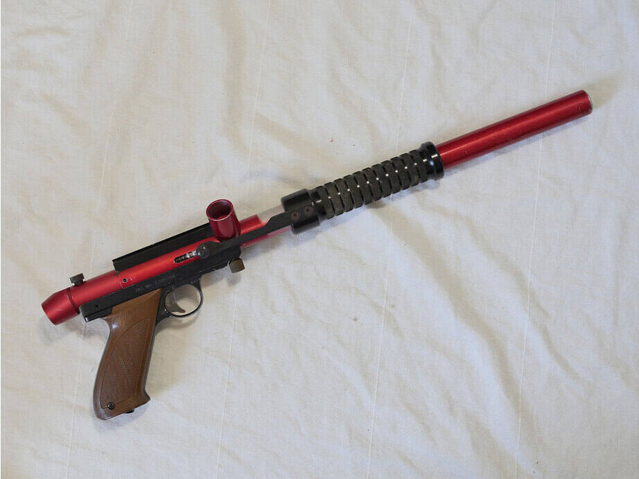 Taso Spartan or Vindicator unibody pump paintball gun, used shape