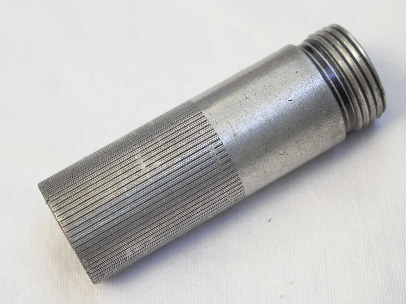 Stock polished finish VM brass barrel sleeve / nut, used shape